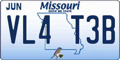 MO license plate VL4T3B