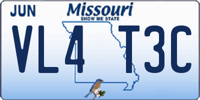 MO license plate VL4T3C