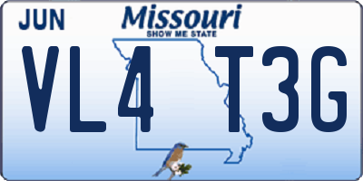 MO license plate VL4T3G