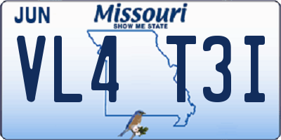 MO license plate VL4T3I