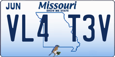 MO license plate VL4T3V