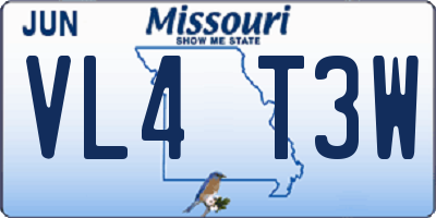 MO license plate VL4T3W