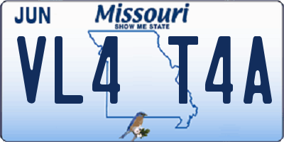 MO license plate VL4T4A