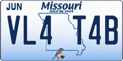 MO license plate VL4T4B