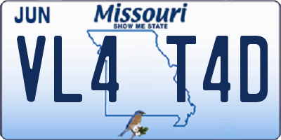 MO license plate VL4T4D