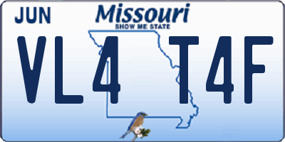 MO license plate VL4T4F