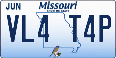 MO license plate VL4T4P