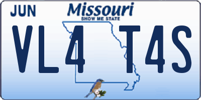 MO license plate VL4T4S
