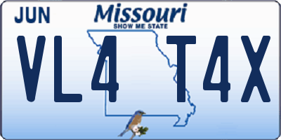 MO license plate VL4T4X