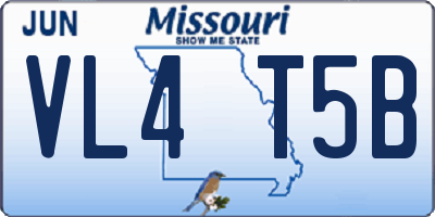 MO license plate VL4T5B