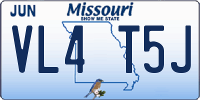 MO license plate VL4T5J