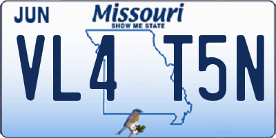 MO license plate VL4T5N