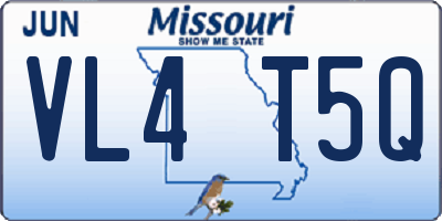 MO license plate VL4T5Q