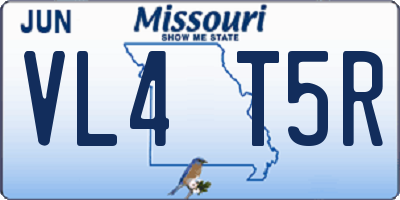 MO license plate VL4T5R