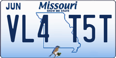 MO license plate VL4T5T