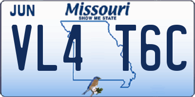 MO license plate VL4T6C