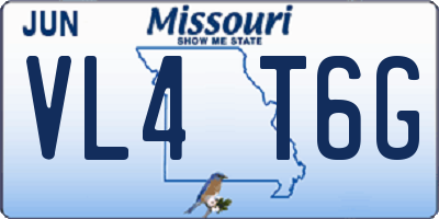 MO license plate VL4T6G
