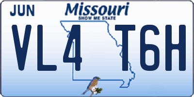 MO license plate VL4T6H