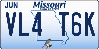 MO license plate VL4T6K