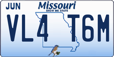 MO license plate VL4T6M
