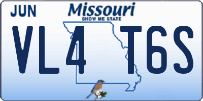 MO license plate VL4T6S