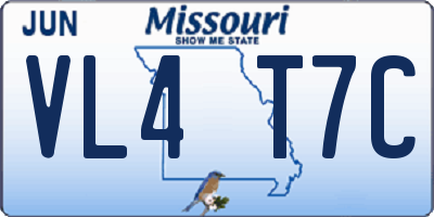 MO license plate VL4T7C