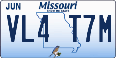 MO license plate VL4T7M