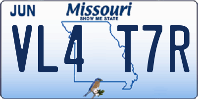 MO license plate VL4T7R
