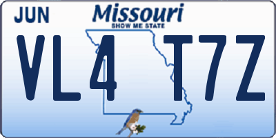 MO license plate VL4T7Z
