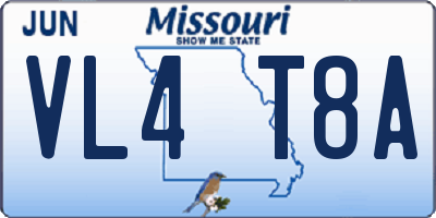 MO license plate VL4T8A