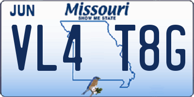 MO license plate VL4T8G