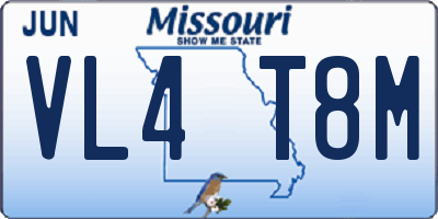 MO license plate VL4T8M