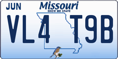 MO license plate VL4T9B