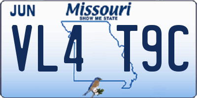MO license plate VL4T9C