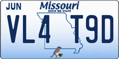 MO license plate VL4T9D