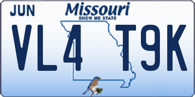 MO license plate VL4T9K