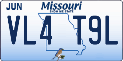 MO license plate VL4T9L