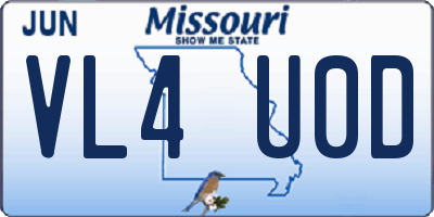 MO license plate VL4U0D