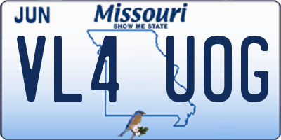 MO license plate VL4U0G