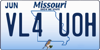 MO license plate VL4U0H