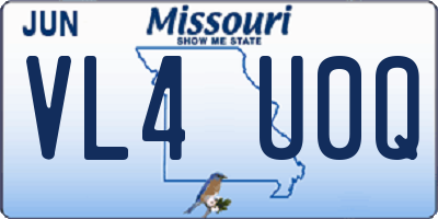 MO license plate VL4U0Q