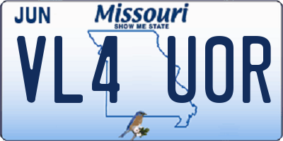 MO license plate VL4U0R
