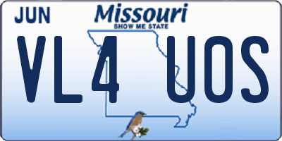 MO license plate VL4U0S