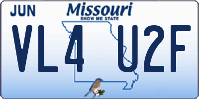 MO license plate VL4U2F