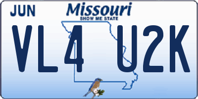 MO license plate VL4U2K