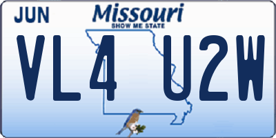 MO license plate VL4U2W
