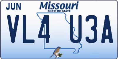 MO license plate VL4U3A