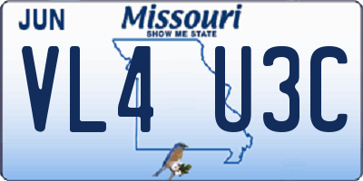 MO license plate VL4U3C