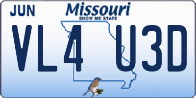 MO license plate VL4U3D