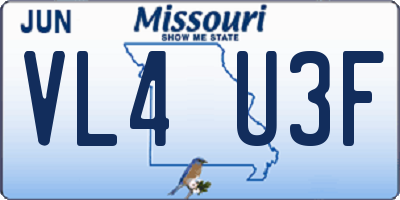 MO license plate VL4U3F